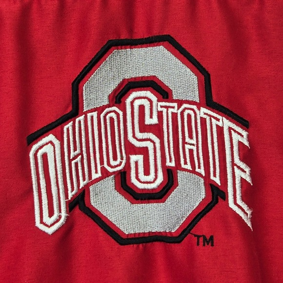 Ohio State Buckeyes Red Pullover Windbreaker Jacket Mens XL V-Neck Insulated - Picture 2 of 12